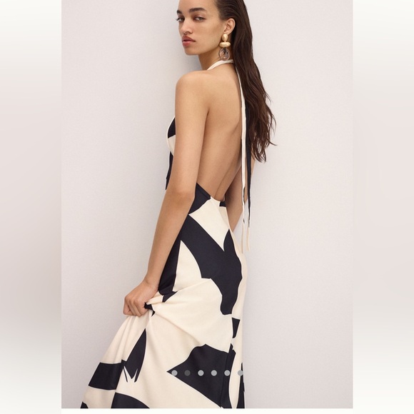 Anthropologie Bardot Citron Halter Midi Dress Size 10 NWT / Flawed* - Picture 6 of 16